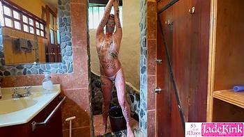 Girlfriend Bdsm Bondage Foam And Body Writing Humiliation