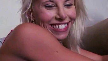 Lovely blonde teen drains and rides a big prick