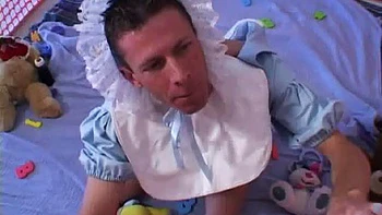 Babysitter doing her work