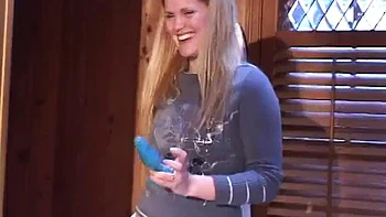 Threesome with a blonde and redhead behind the scenes