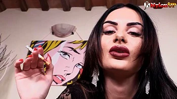 Gorgeous Ambra spreading her feet in sexy black pantyhose by Nylon Up: Porn