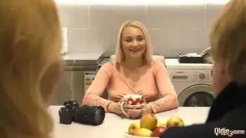 Slut and girlfriend fuck 80 year old grandpa