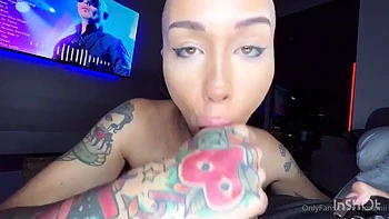 Hot Busty Bald Babe wanted a BBC: Blowjob, Amateur  Homemade Porn