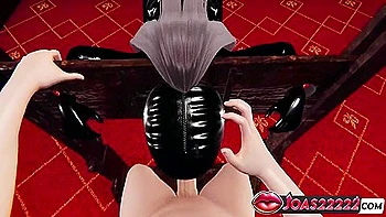 Latex Yu In Black Latex Costume Bondage Blowjob, Gloved Handjob, And Facial Cumshot 3d Hentai With Car Toon