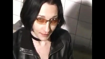 Vintage Gangbang Casting: Glasses Girl Takes Anal & Cum in Mouth Toilet Blowjob