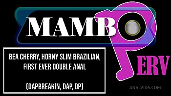 Bea Cherry, Horny Slim Brazilian, First Ever Double Anal Fuck
