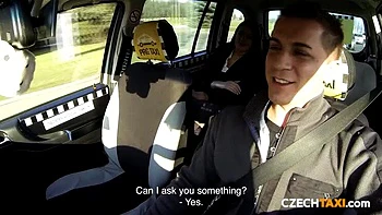 Czech Taxi Driver Fucks Brunette Amateur in Car - G Spot Squirting & Blowjob