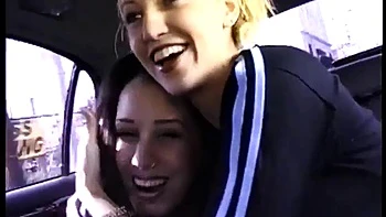 An amazing double blowjob in the car: Big Tits, Masturbation  Big Boobs Porn