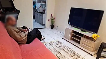 Blindfolded Wife Surprised by Redhead Friend Fucking Husband - Amateur Cuckold & Cumshot