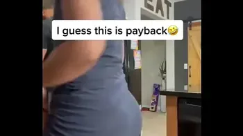 fat ass latin bitch almost gets railed on the kitchen bench