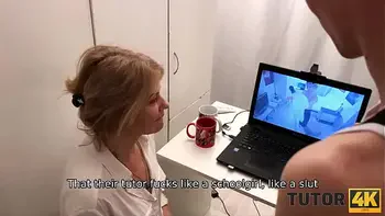 TUTOR4K. Lucky fellow manages to fuck gorgeous lady who is his tutor