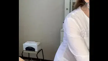 The patient CUM powerfully during the examination procedure in the doctor's hands