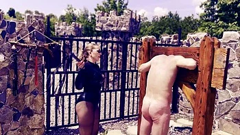 Mistress Zeida Whipping Slave - Brutal Outdoor BDSM Humiliation & Hair Cutting