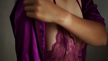 Satin Fetish Purple Sexy Lingerie