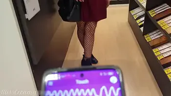 Public Remote Vibrator In the Mall - I control the pussy with lush - MissCreamy
