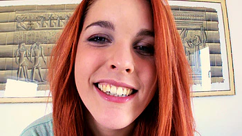 Redhead Latina with Pink Nipples Takes A Mouthful