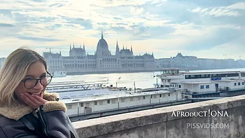 Wetting Her Jeans On The Streets Of Budapest