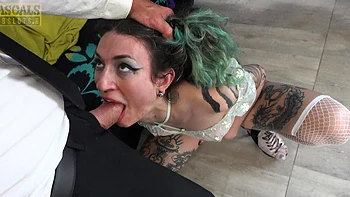 A slutty redhead with a piercing gets fucked hard by her roommate