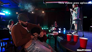 Sneakily Sucks James Angels Black Cock In A Poetry Slam - Evelin Stone