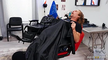 Michael Vegas, Kayla Kayden And Kayden Kayla In Gets Fucked Hard By Michael In The Barbers Chair