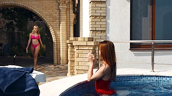 Una Fairy, the daring russian model, gets her shaved pussy licked by Nicole Murkovski.