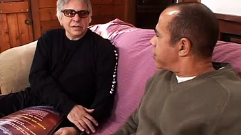 Horny babe in leather foot job and cock sucking