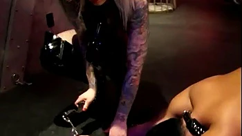 Big tits Mistress Lola preparing her slave for a BDSM session