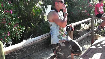 Hot amateur couple enjoys a blowjob during vacation