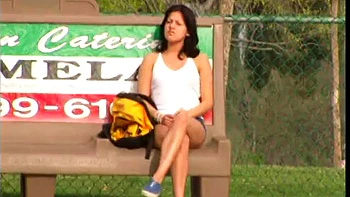 Brunette sucks and fucks with bartender