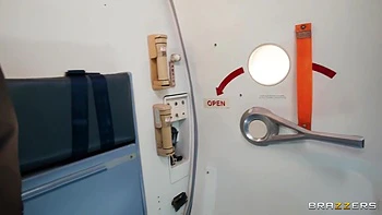 Flight Attendant Sucks Two Bbc At The Back Of The Plane - Angela White And Ricky Johnson