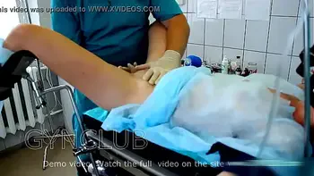 Gynecological exam on op table