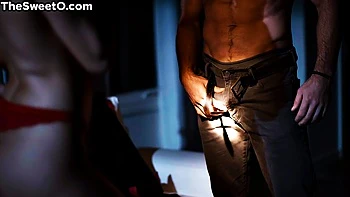 Busty babe gets titfucked by DILF