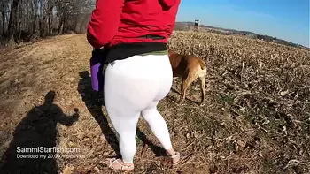 Wife in white yoga pants