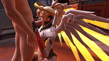Mercy blowjob. Overwatch parody