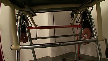 Dominating pussy penetrated foot stretching