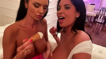 While Eating Ice Cream, These Lesbians Decide To Suck On Their Pussies With Anissa Kate And Ania Kinski