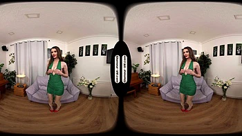 Brook Logan Green Dress Special X-Rated Dildo Tease With A Difference