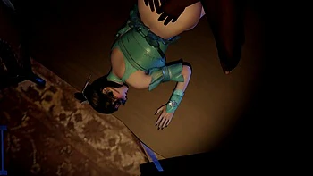 3D Asian Wife Cheating with Big Black Cock and Pissing a Lot