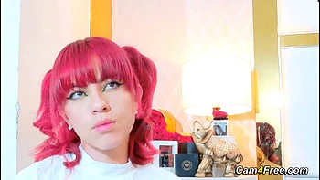 Slim Redhead Dildos Her Hole Til Its Wet