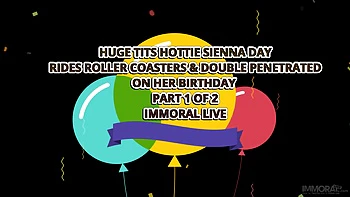 Huge Tits Hottie Sienna Day Rides Roller Coasters & Double Penetrated