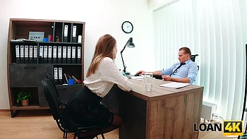 LOAN4K. Teen whore Una Fairy loves rough office fuck and loud moaning for loans