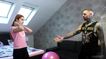 Submissive Redhead Squirts In First Anal Threesome