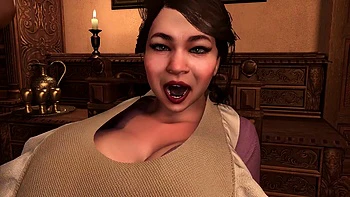 Hot Asian Milf maid spreads her legs and lifts them to get anal sex