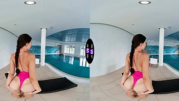 Glam teen Vixi Rafi poses by the pool in lingerie