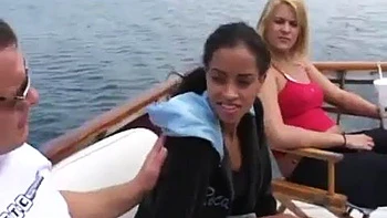 Ebony Babe Mya  and GF goes on a boat ride: Blowjob, Doggy  Cowgirl Porn