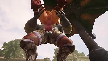 Sex with a Werewolf at the Beach - Warcraft Porn Parody