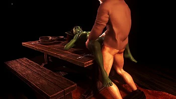 Sex with hot busty goblin girl