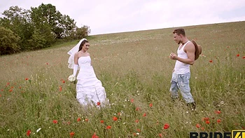 A bride cheats on her husband with her lover in the forest