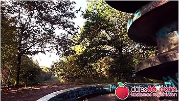 Weird-looking German Milf Fucked In Public By Stranger