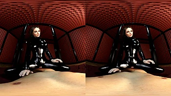 Shiny Busty Latex Girl Rides You – POV Cowgirl